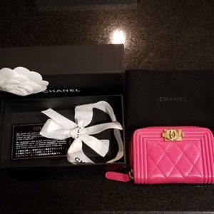 Chanel boy zip o coin purse